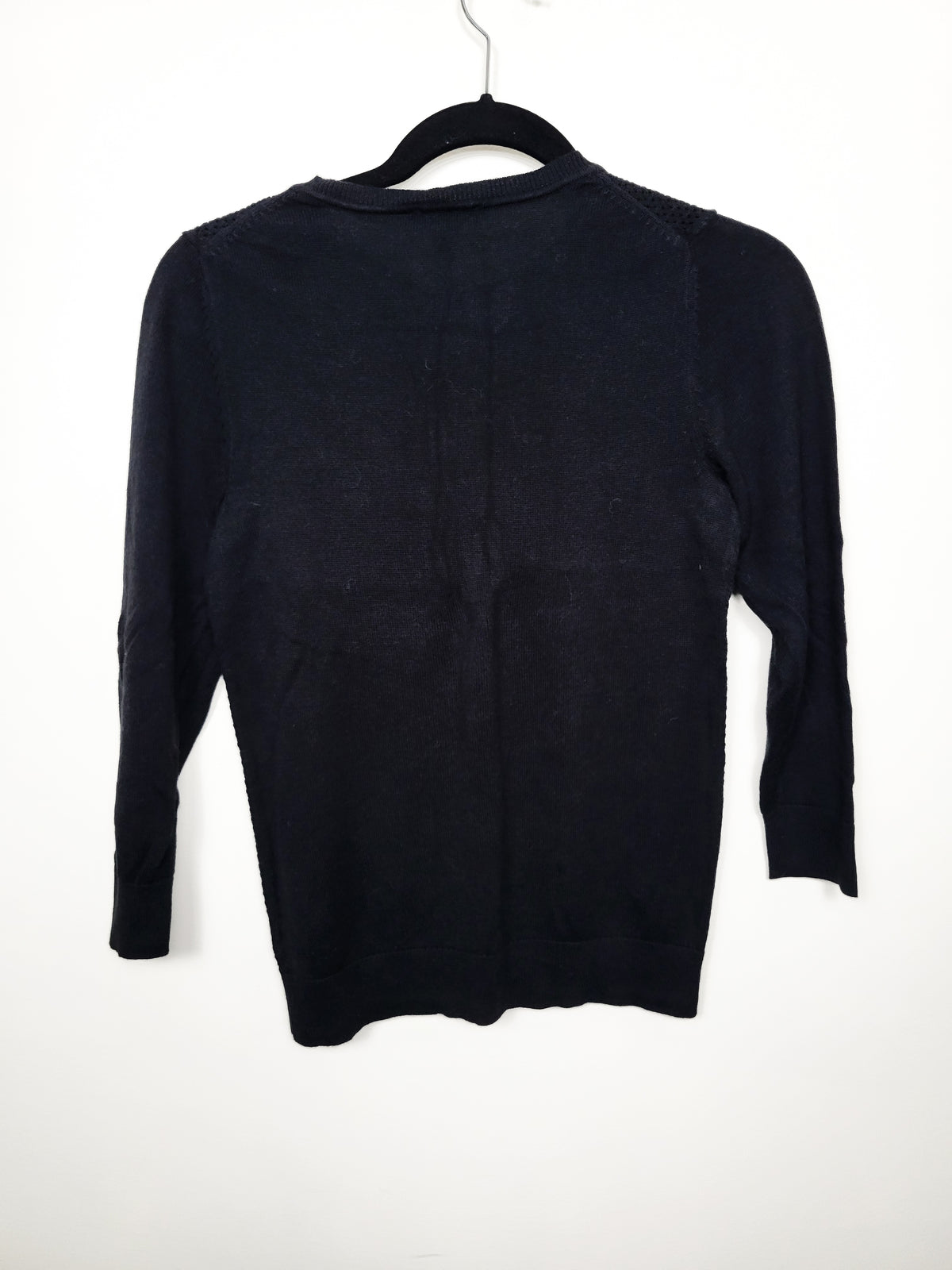 The Limited Black Pointelle Knit Front Cardigan Sweater - Size XS
