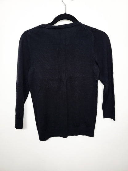 The Limited Black Pointelle Knit Front Cardigan Sweater - Size XS