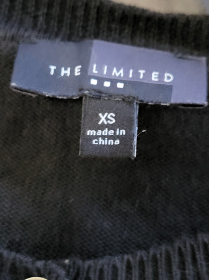 The Limited Black Pointelle Knit Front Cardigan Sweater - Size XS