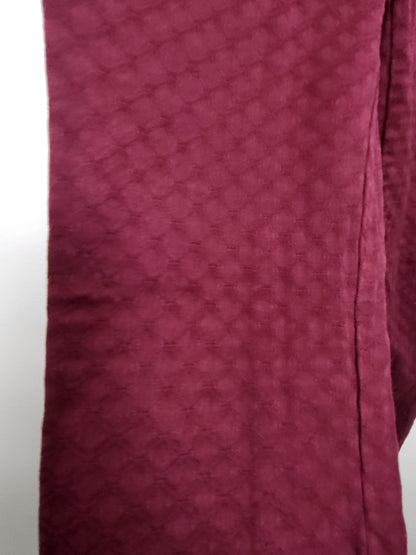 Anthropologie Cartonnier Burgundy "Charlie Ankle" Textured Trousers - Size 0