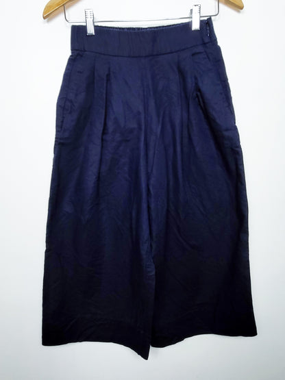 Gap Navy Linen-Cotton Wide-Leg Culotte Pants - Size 0