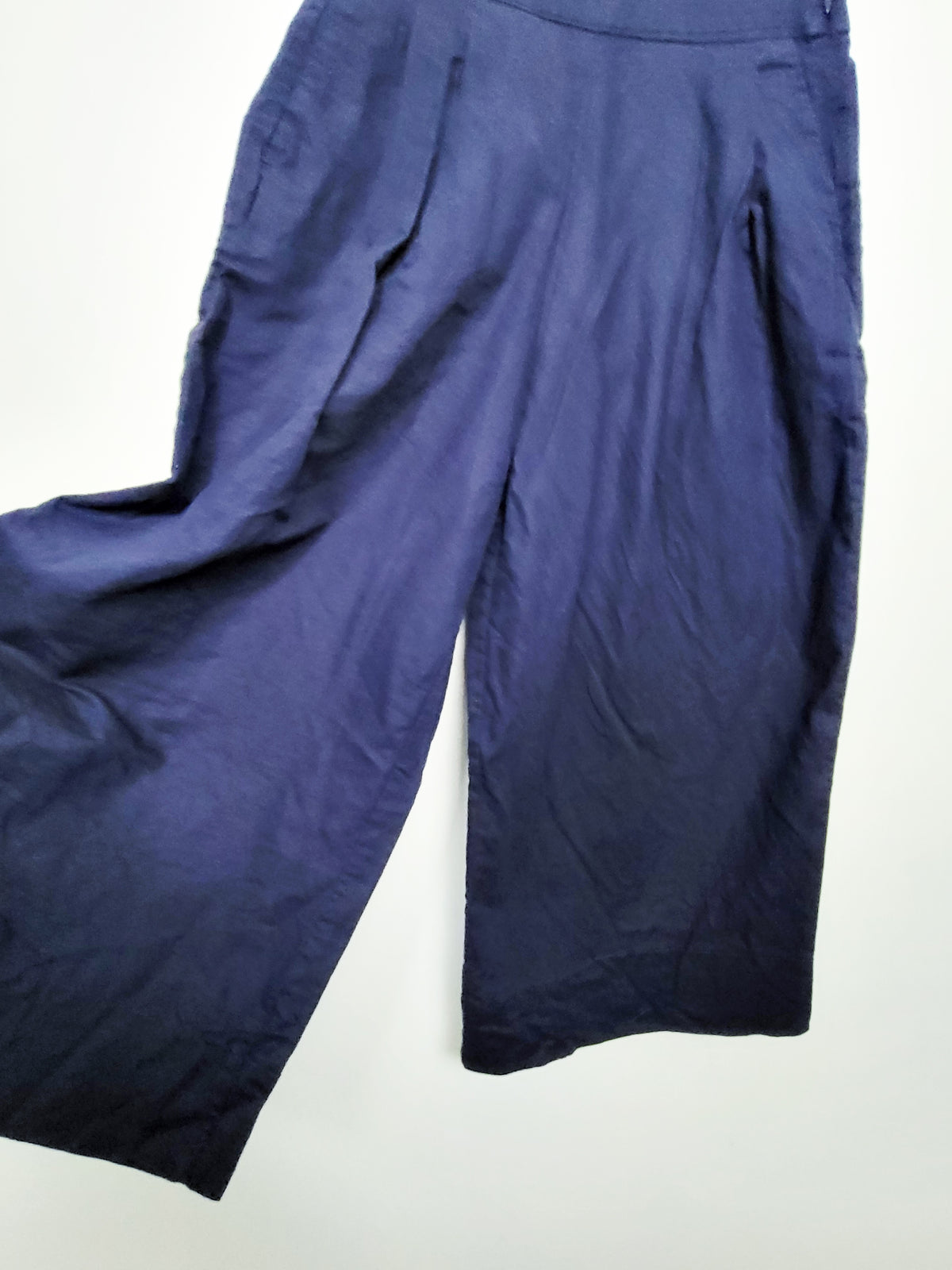 Gap Navy Linen-Cotton Wide-Leg Culotte Pants - Size 0