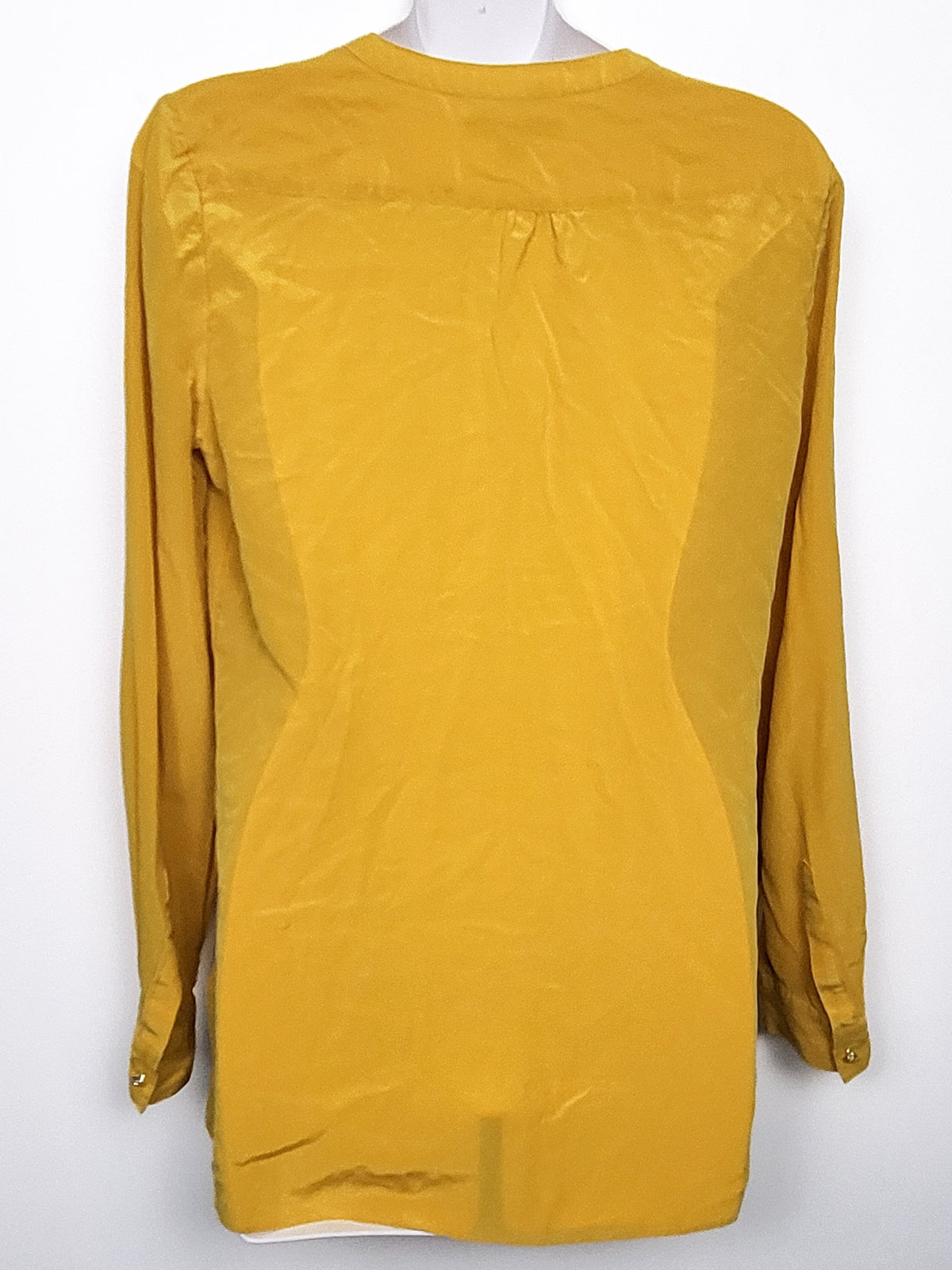 Banana Republic Yellow 100% Silk Henley Blouse  - Size Small