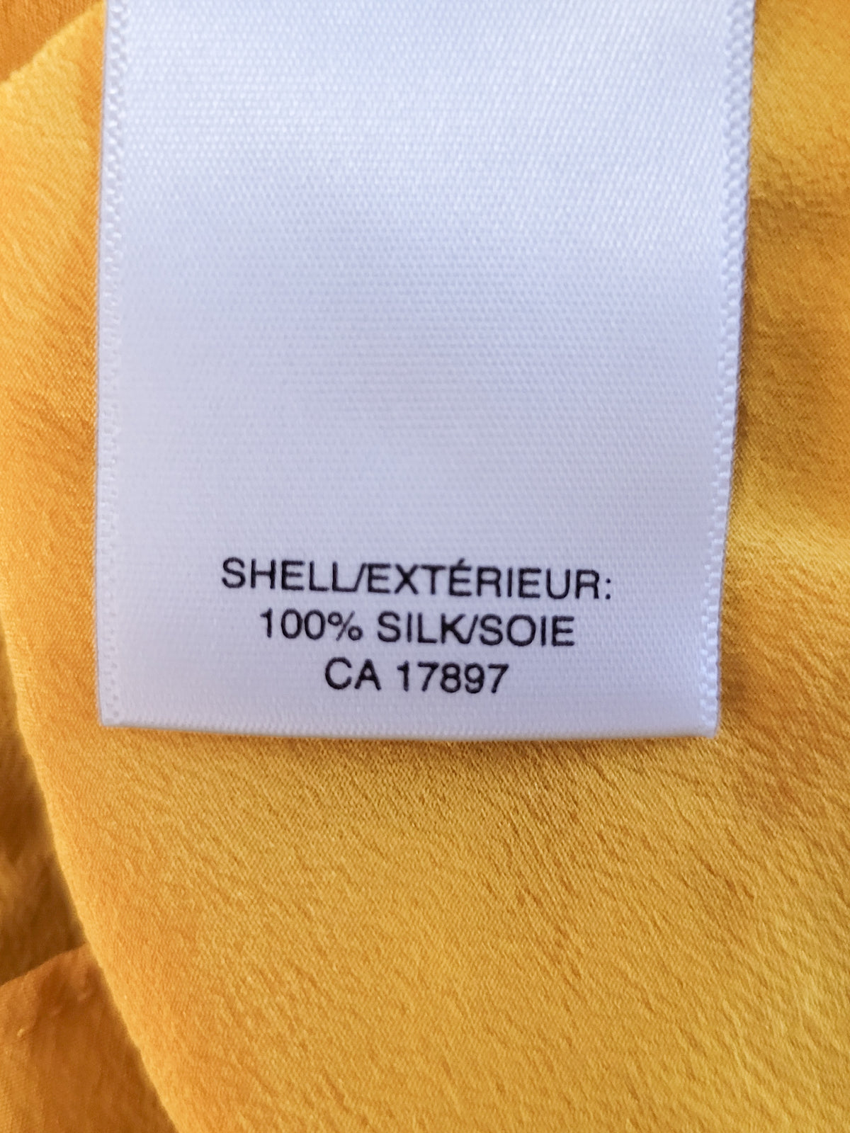 Banana Republic Yellow 100% Silk Henley Blouse  - Size Small