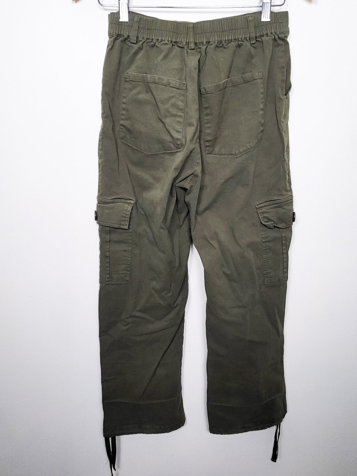 Lepunuo Olive Green High-Waisted Straight-Leg Cargo Pants - Size Medium
