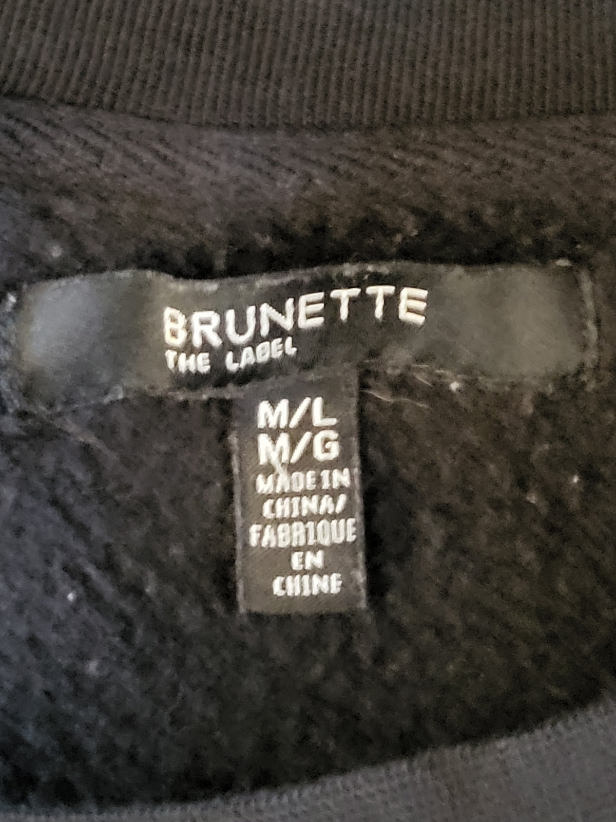 Brunette The Label "Brunette" Classic Crew Neck Sweatshirt - Size Medium/Large