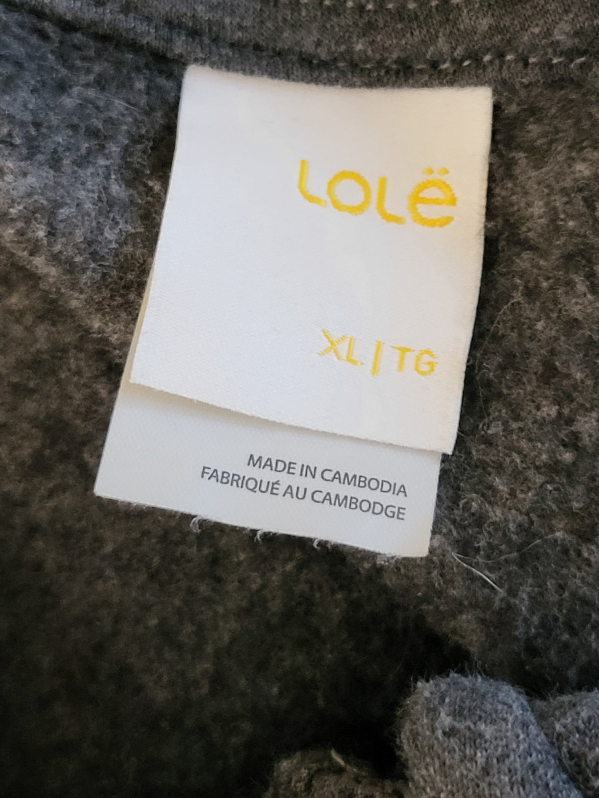 Lole grey zip up "Cozy Fleece" hoodie - Size XL