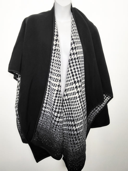 Nicole Miller Original Reversible Fleece Cape Poncho - One size fits all