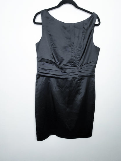 Suzy Shier Black Ruched Satin Cocktail Dress - Size XL