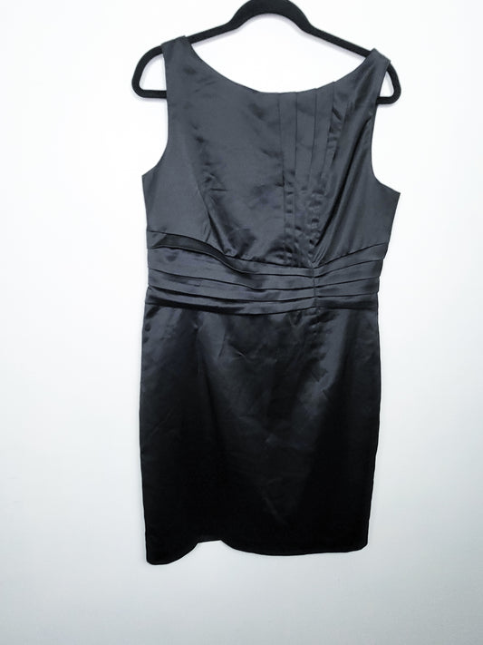 Suzy Shier Black Ruched Satin Cocktail Dress - Size XL