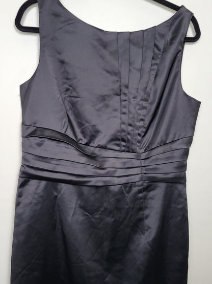 Suzy Shier Black Ruched Satin Cocktail Dress - Size XL