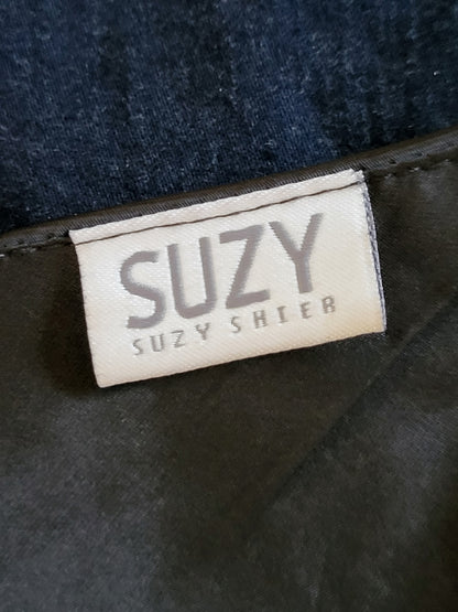 Suzy Shier Black Ruched Satin Cocktail Dress - Size XL
