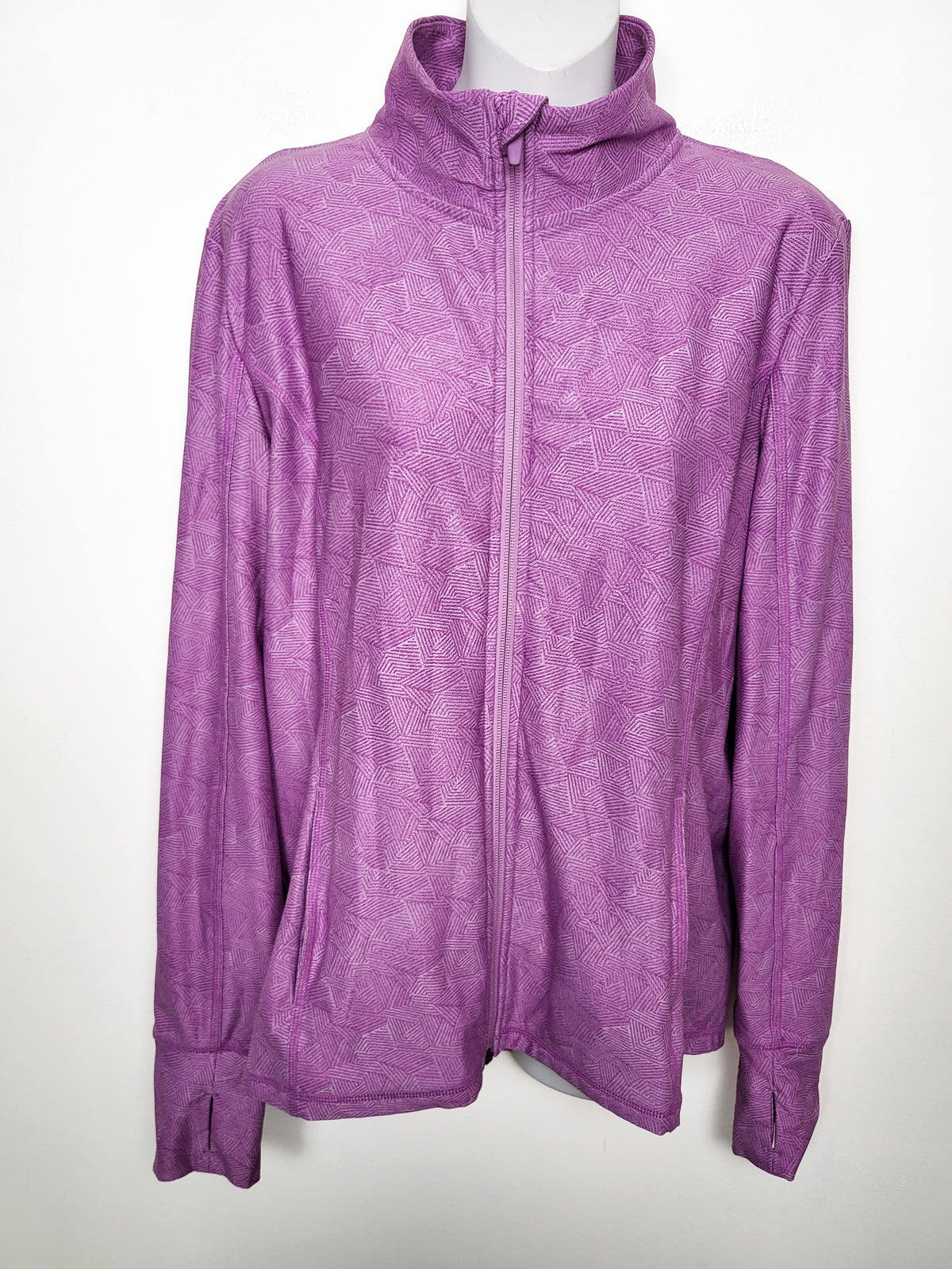 Mondetta pink-purple patterned full zip active jacket - Size large