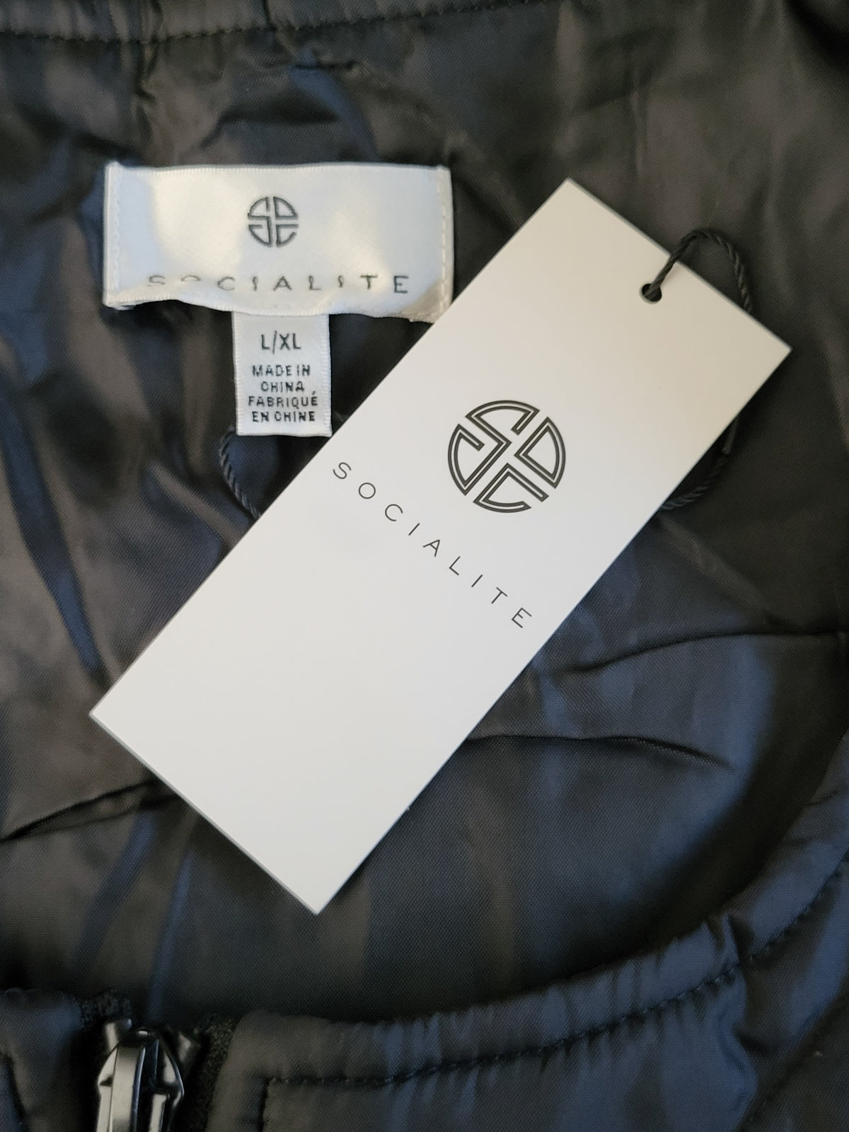 NEW - Socialite Diamond Pattern Quilted Lightweight Zip-Front Vest - Size Large/XL