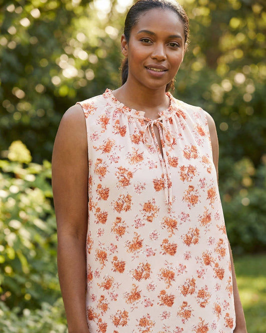 Rickis pale pink floral sleeveless top. Size XL