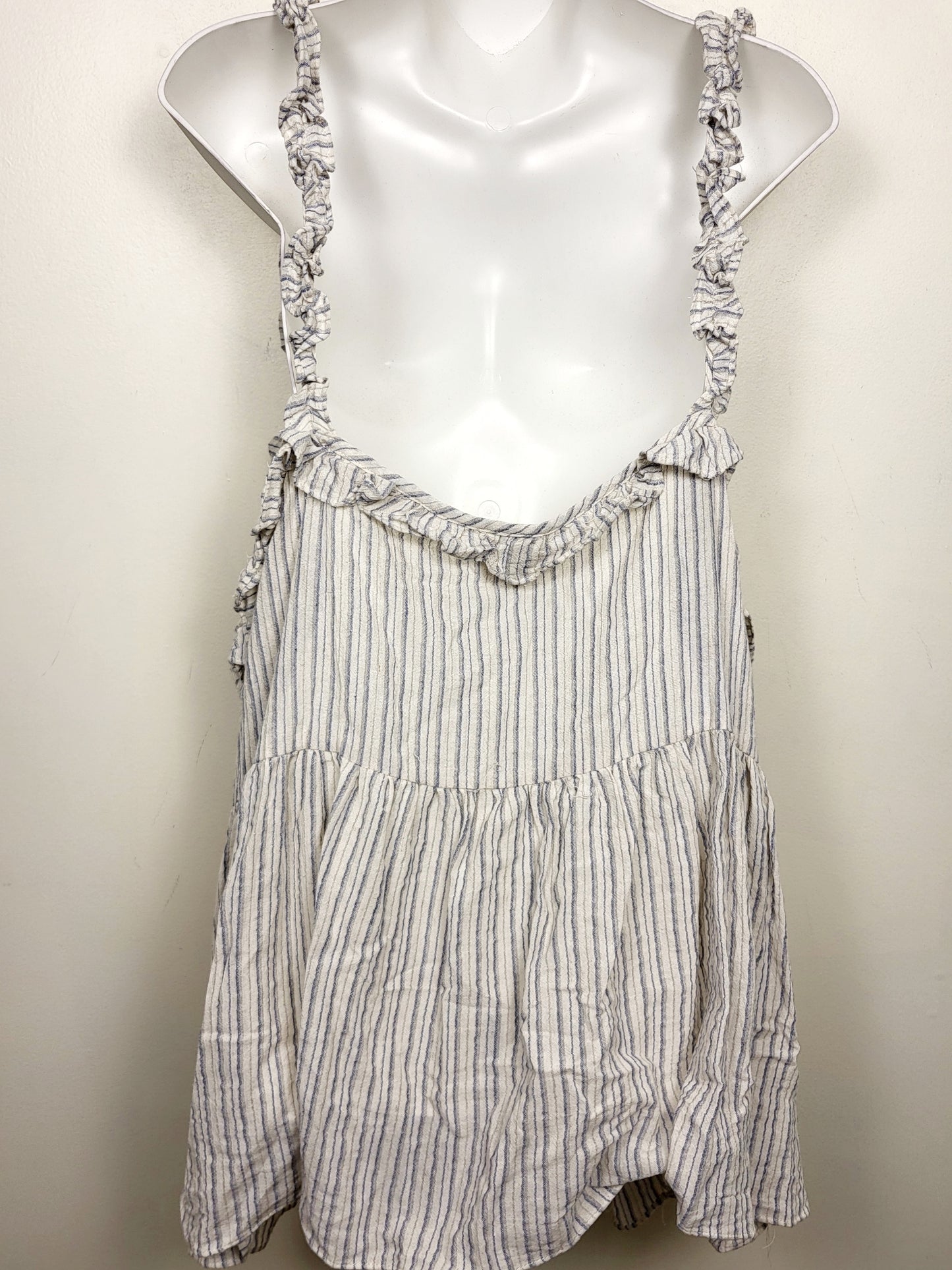 Hayden striped 100% cotton Boho ruffle top. Size 3XL