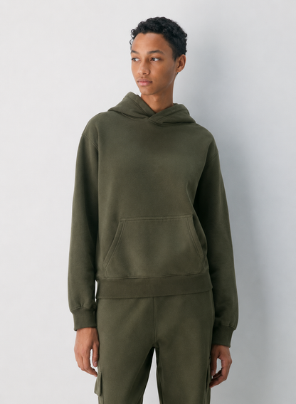 Aritzia Cozy Sweatfleece Perfect Hoodie in Olive Green | Size MEDIUM