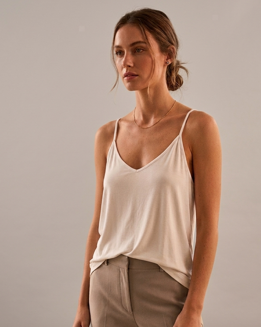 Orb Life white modal blend cami top | Size MEDIUM