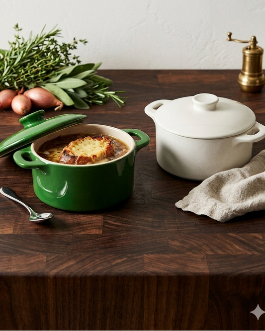 NEW - Brocc Your Body Mini Round Ceramic Cocotte Set (sorry, no shipping)