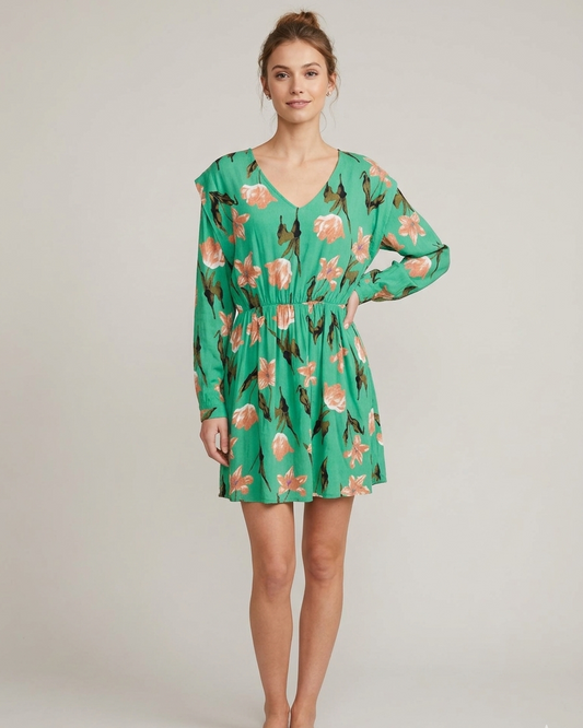 NEW - Vera Moda green floral print "Betty" dress | Size LARGE