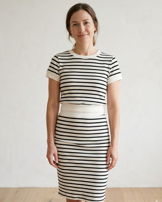 Atelier by Kirous striped waffle knit 2pc set | Size XS