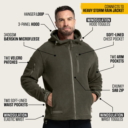 Baerskin green polar fleece tactical hoodie. Unisex size small - retails for $300 new