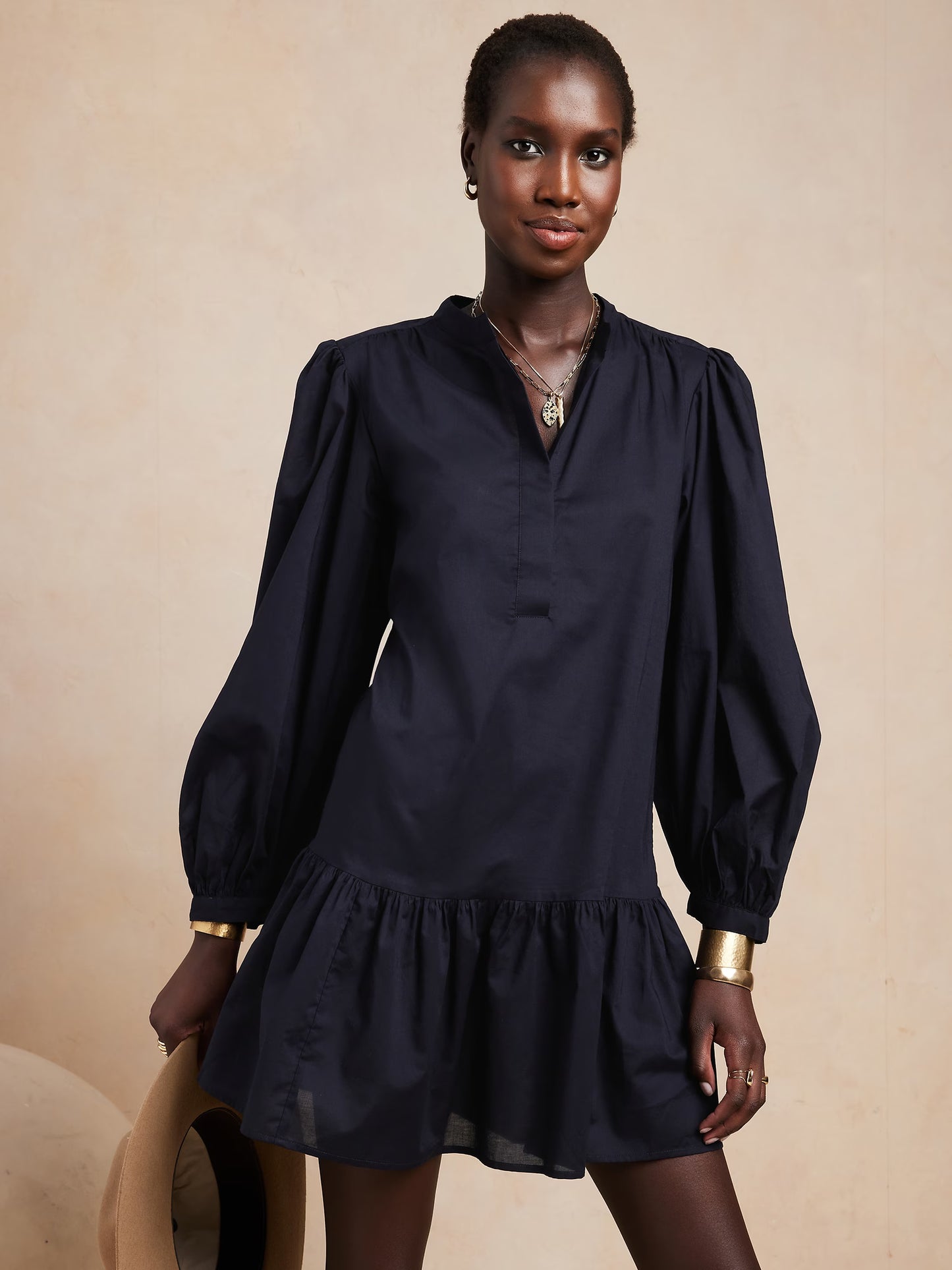 CHSP2 - Banana Republic Factory navy tiered dress. Size large