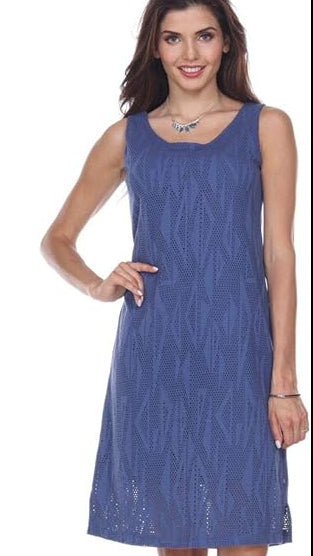 AGLL2 - Neon Buddha textured blue beach dress. Size medium