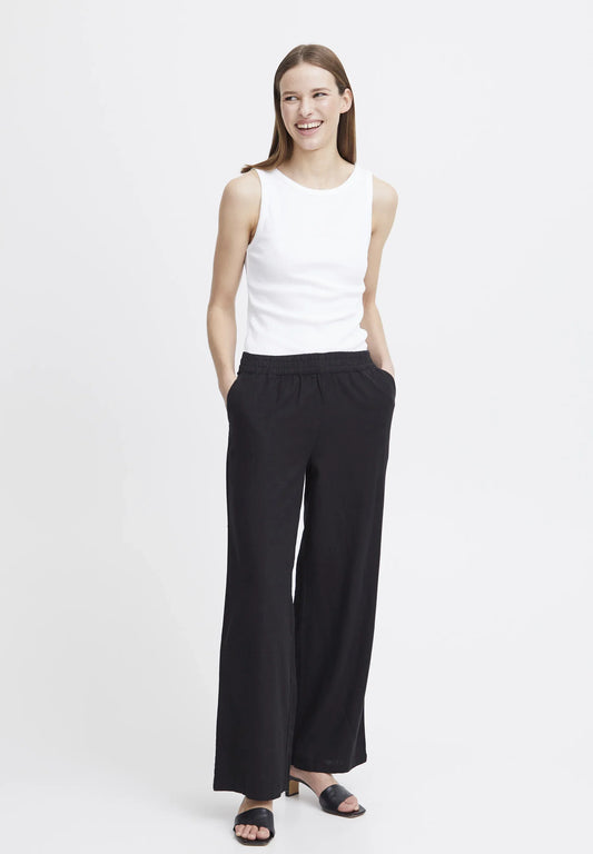 JLMB2 - B. Young black Flakka linen lounge pants. Size medium