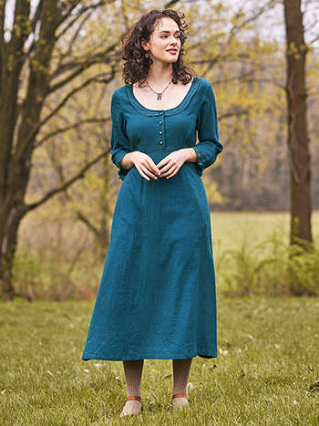 LIRE1 - NEW - April Cornell teal "Emily" dress. Size medium