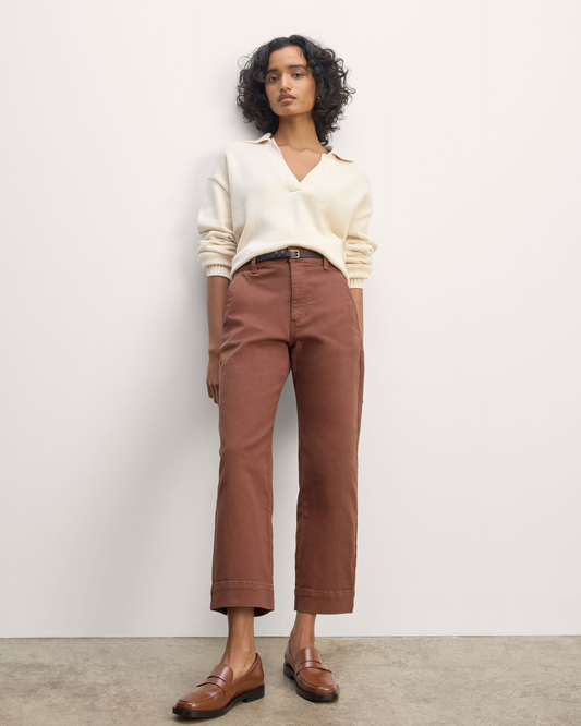 Everlane straight leg cropped pants in "Sienna" colour | Size 16R