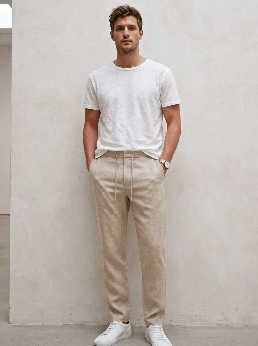 NEW - Tenth + Ocean Men's Washable Linen Blend Drawstring Pants - Size XL