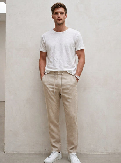 NEW - Tenth + Ocean Men's Washable Linen Blend Drawstring Pants - Size XL