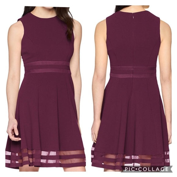 RHW - Calvin Klein purple A-line dress. Size 8