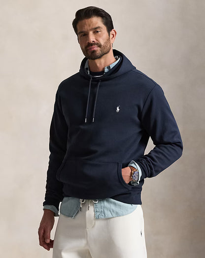 Polo Ralph Lauren navy double knit pullover hoodie | Men's size medium