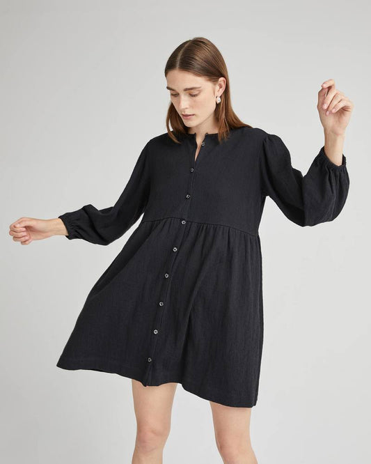 Richer Poorer black cloud weave button up dress. Size small