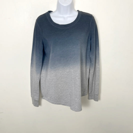 CFTZ - Denver Hayes blue and grey dip dye style long sleeved top. Size medium