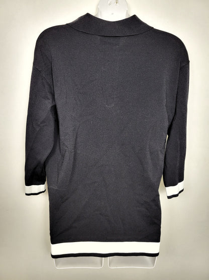 NEW - Joseph Ribkoff black and white colour block top. Size medium