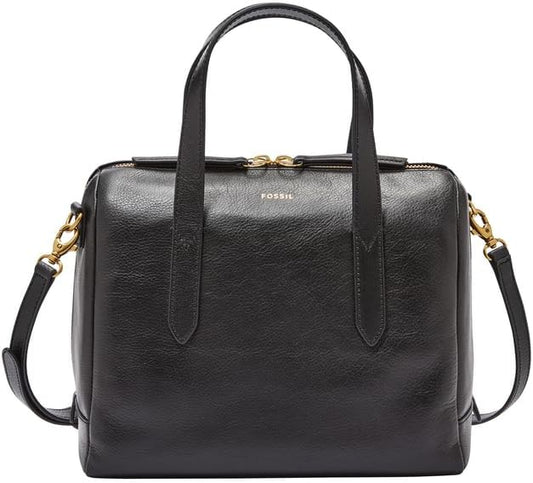 CFTZ2 - Fossil black leather "Syndey" Satchel crossbody purse