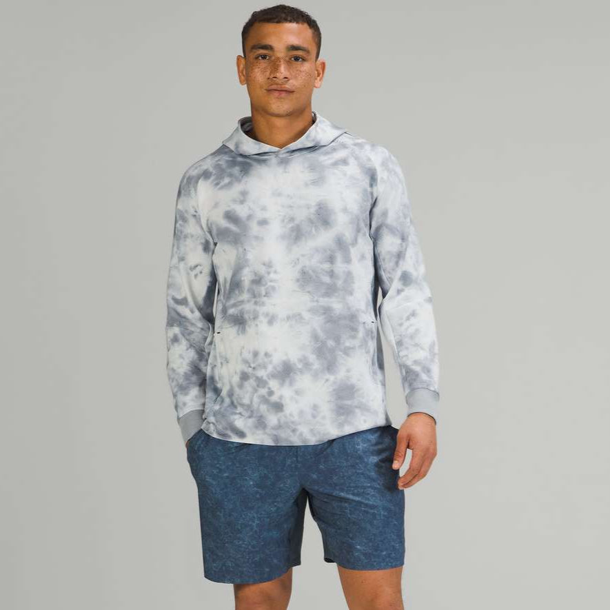 AMLE1 - Lululemon Textured Tech Hoodie in Tidal Dye / Alpine White/ Chambray print. Men's size small