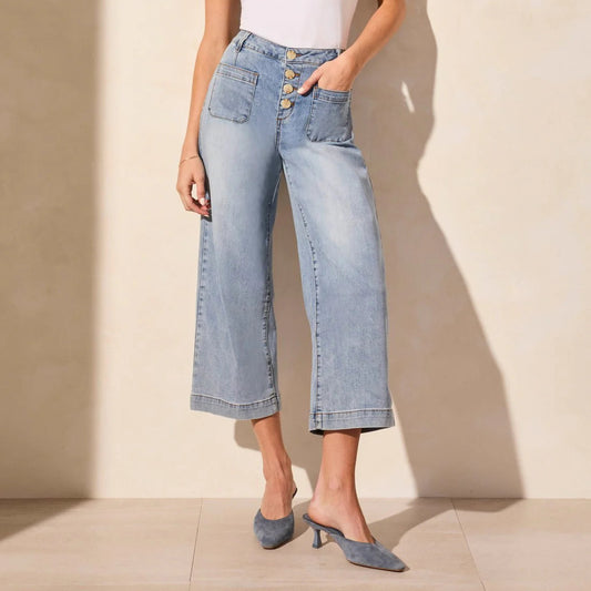 AGLL1 - Tribal "Audrey" comfort stretch wide leg cropped jeans. Size 12