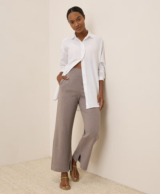 Pact Organic Cotton Airplane Wide Leg Pants in "Deep Taupe" colour | Size XXL